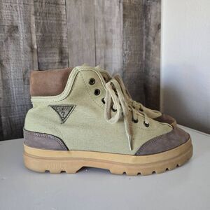 Guess Sneaker Boots Mens Canvas Gum Base Hiking Mid Top Vintage 90’s Lace up Sz